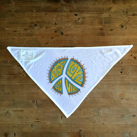 Peace, Love, Good Vibes - Dog Bandana